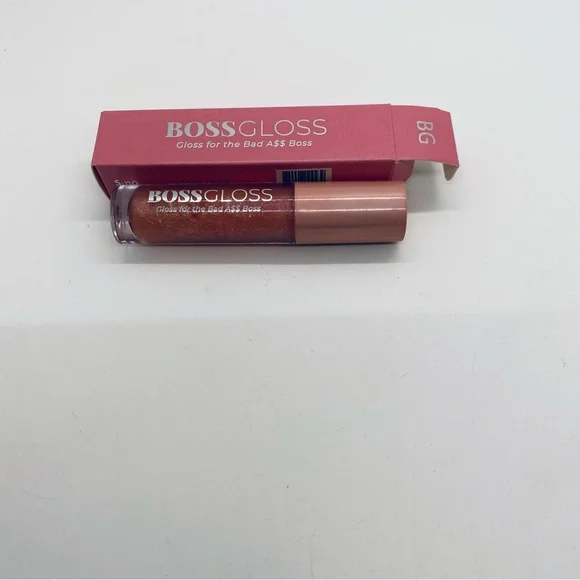 NWT BossGloss Lip Gloss in BreakRoom Blush (sparkly pink) 0.5 ml Full Size - Picture 7 of 8